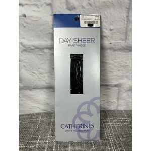 Catherine's Day Sheer Pantyhose Plus Size A Black New Up to 5'7" and 230 lbs‎
